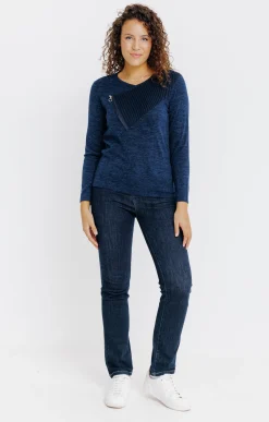 Tee-shirts<Armand Thiery T-SHIRT UNI MANCHES LONGUES - Marine