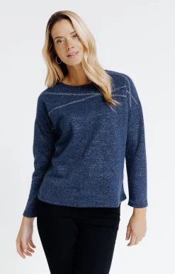 Tee-shirts<Armand Thiery T-SHIRT UNI MANCHES LONGUES - Marine