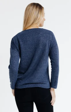 Tee-shirts<Armand Thiery T-SHIRT UNI MANCHES LONGUES - Marine