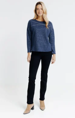 Tee-shirts<Armand Thiery T-SHIRT UNI MANCHES LONGUES - Marine