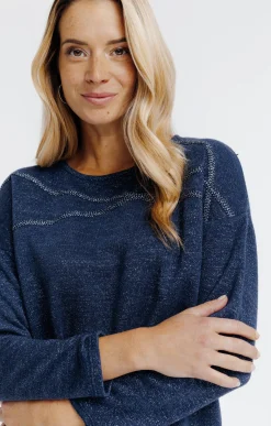 Tee-shirts<Armand Thiery T-SHIRT UNI MANCHES LONGUES - Marine
