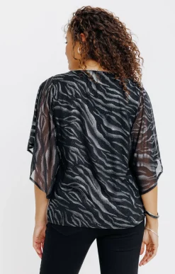 Chemisiers<Armand Thiery TUNIQUE FETE IMPRIME ZEBRE BRILLANT - Noir