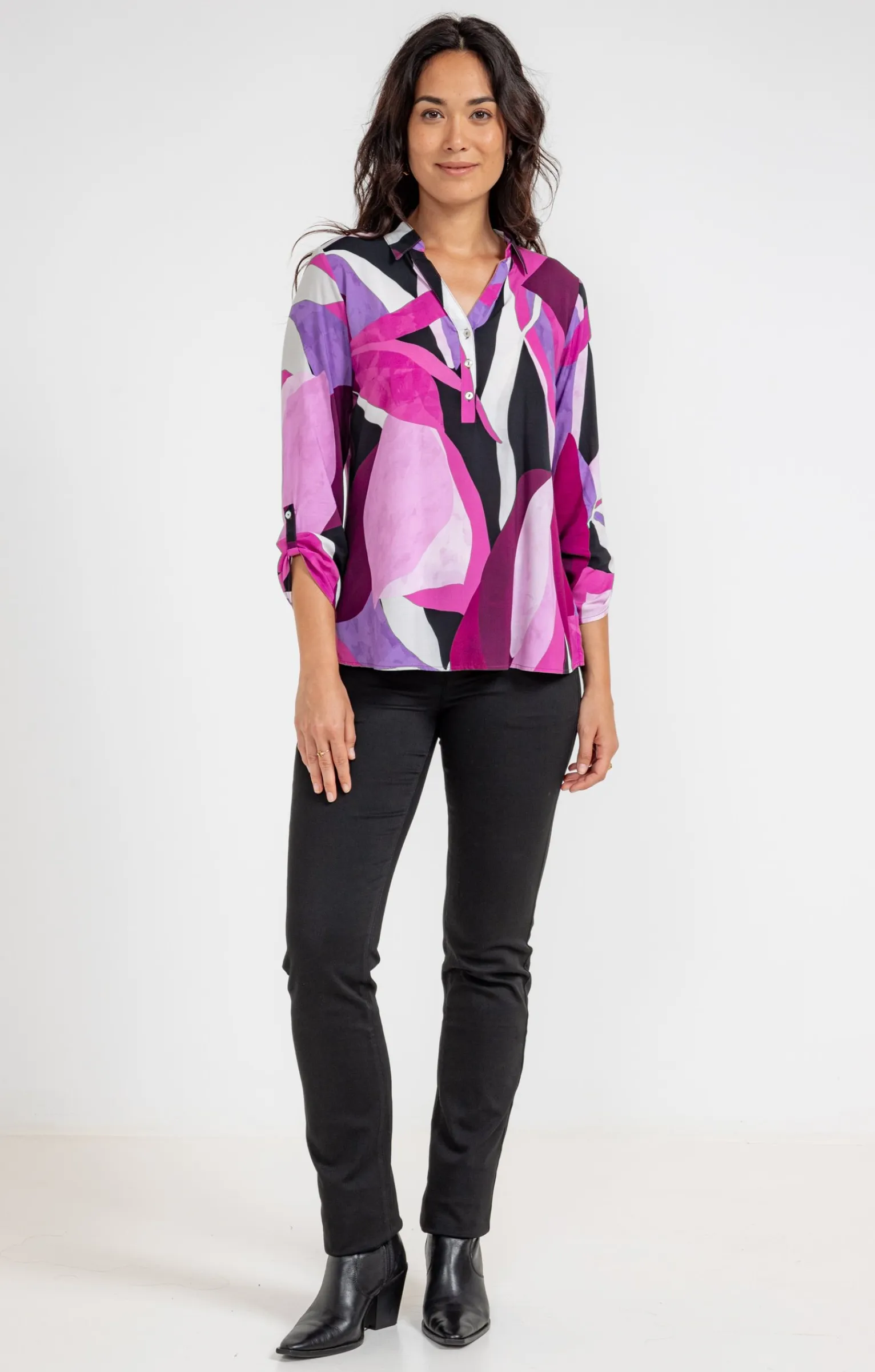Chemisiers<Armand Thiery TUNIQUE IMPRIME COLORE COL CHEMISE - Aubergine