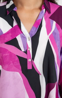 Chemisiers<Armand Thiery TUNIQUE IMPRIME COLORE COL CHEMISE - Aubergine