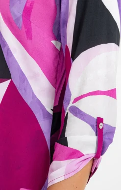Chemisiers<Armand Thiery TUNIQUE IMPRIME COLORE COL CHEMISE - Aubergine