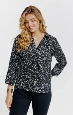 Chemisiers<Armand Thiery TUNIQUE IMPRIMEE MOTIF POIS - Noir