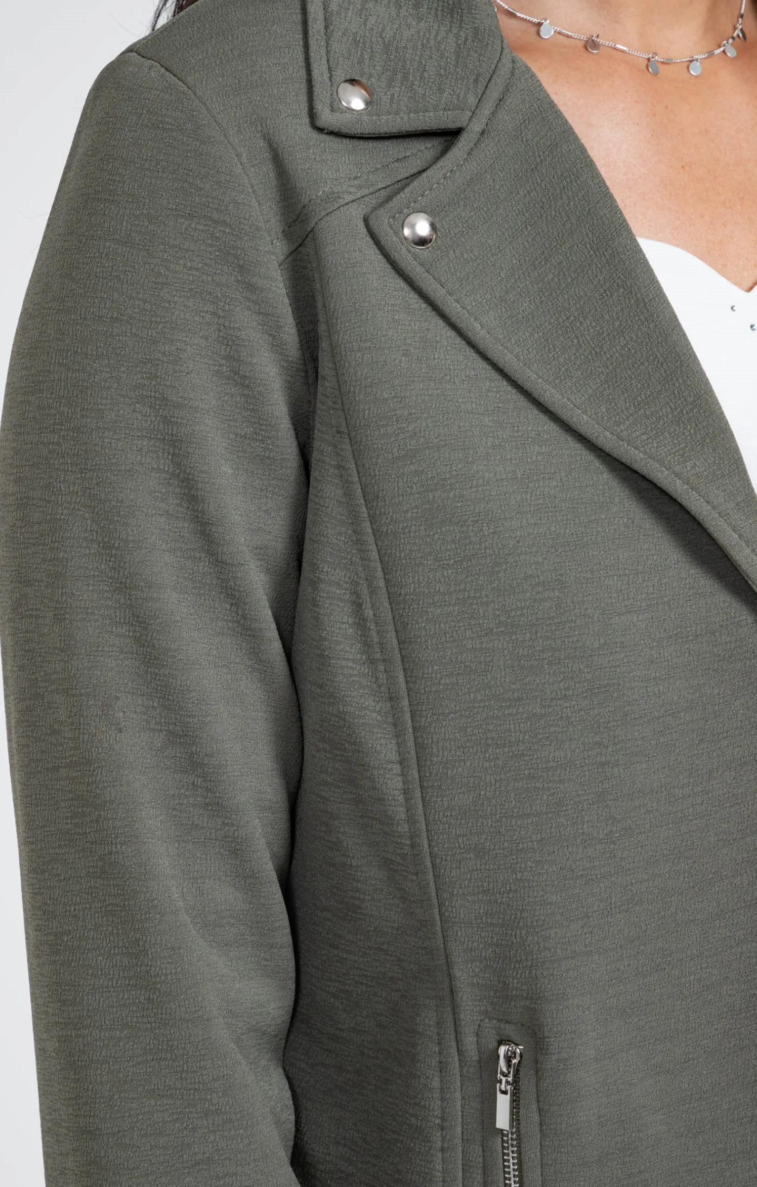 Vestes<Armand Thiery Veste col tailleur avec zips poches - Kaki