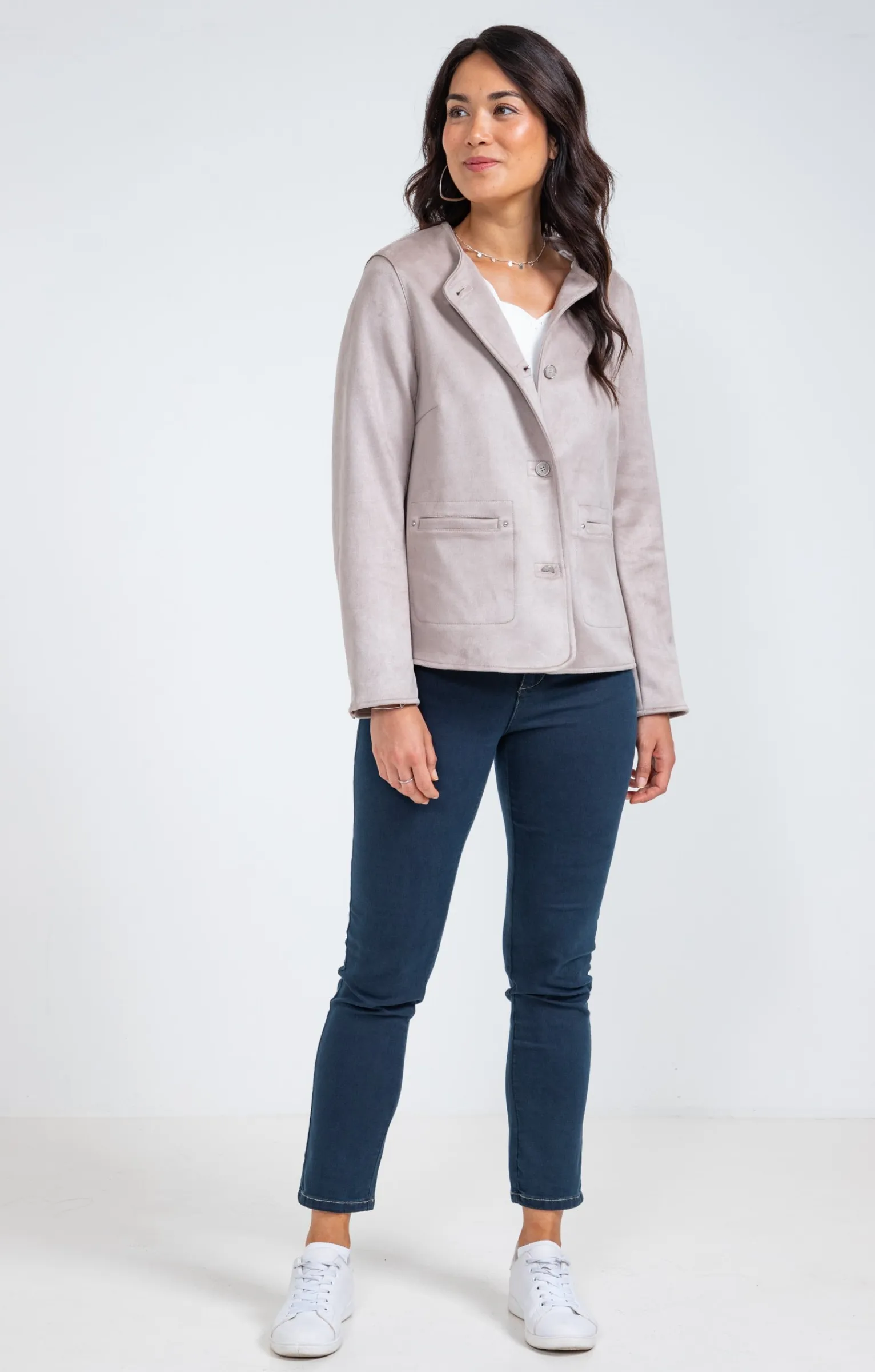 Vestes<Armand Thiery Veste en suédine non doublée - Grège