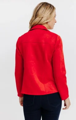 Vestes<Armand Thiery Veste perfecto en suédine non doublée - Rouge